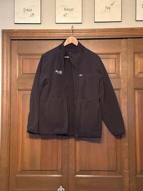 FIGS XL On-Shift Knit Fleece Full Zip Scrub Jacket Grey